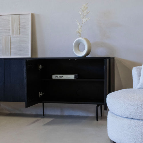 Giga Meubel Dressoir Cas - Mangohout/Metaal - Zwart - 180cm - vtwonen shop