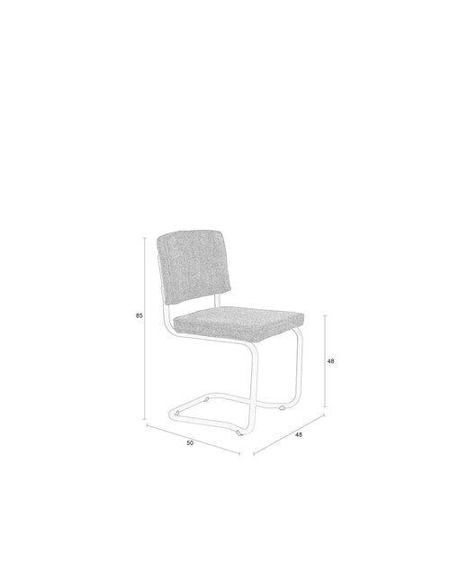 Zuiver Ridge Kink Eetkamerstoelen Soft Off White - Set van 2 - vtwonen shop