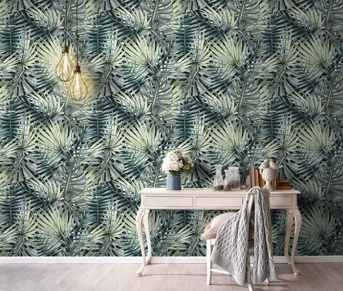 Sanders & Sanders behang palmbladeren groen - 53 cm x 10 m - 640005