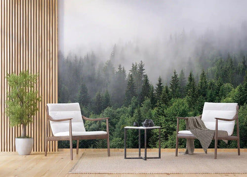 Sanders & Sanders fotobehang bos groen grijs - 375 x 270 cm - 601425