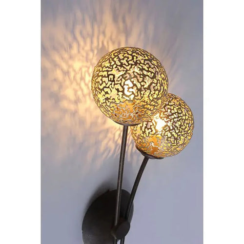 Paul Neuhaus wandlamp Greta - 2 lichts - 14  x 44   cm - bruin