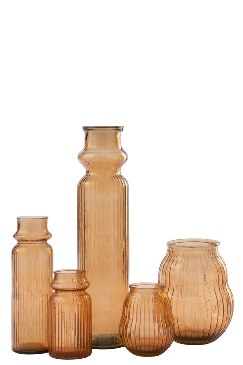 J-Line vloervaas Gestreept - glas - oranje