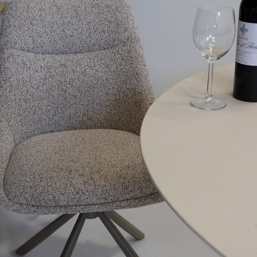 DÉJA Living Eetkamerstoel Malou - Taupe/Taupe - Draaibaar - Set van 2 - vtwonen shop
