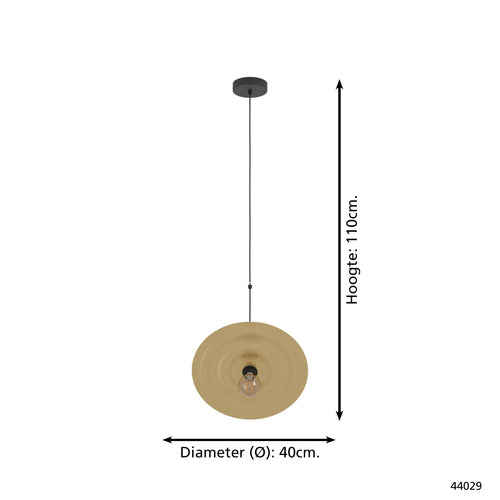 EGLO hanglamp Lintmill - e27 - ø 40 cm - zwart/goud - vtwonen shop