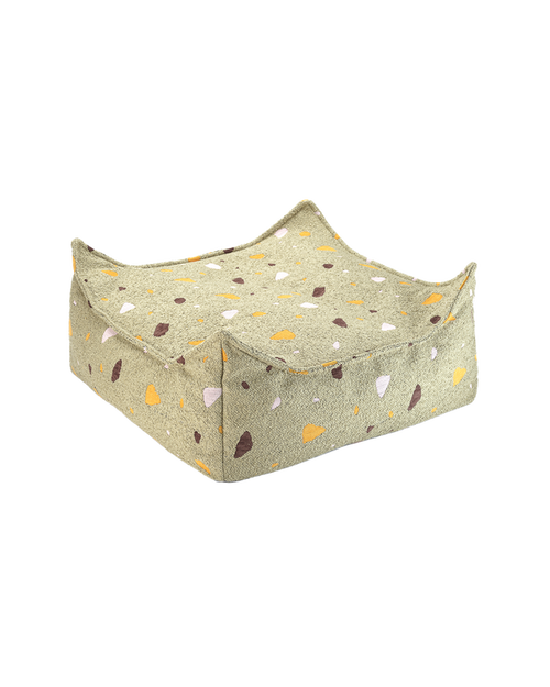 Wigiwama Terrazzo Vierkante Poef - Groen