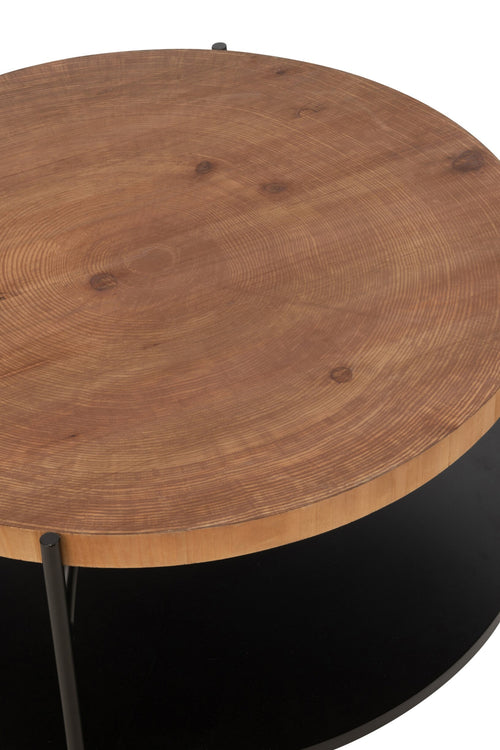 J-Line salontafel Voni - mdf/ijzer - zwart/naturel