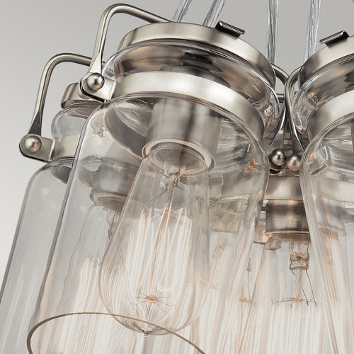 Elstead Brinley - Hanglamp met 6 lichtclusters, geborsteld nikkel, E27