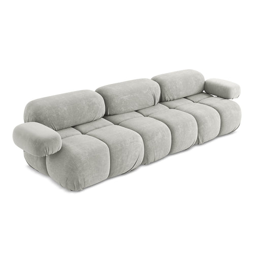 LaMiaSofa 3-zits bank Sanremo - chenille stof - lichtgrijs - 285x96x70