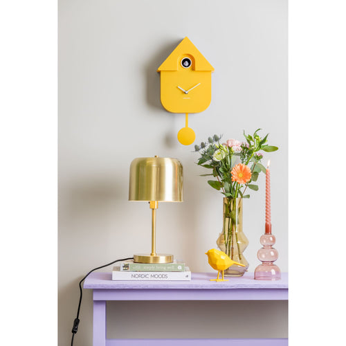 Karlsson wandklok Modern Cuckoo - geel - Ø21.5cm