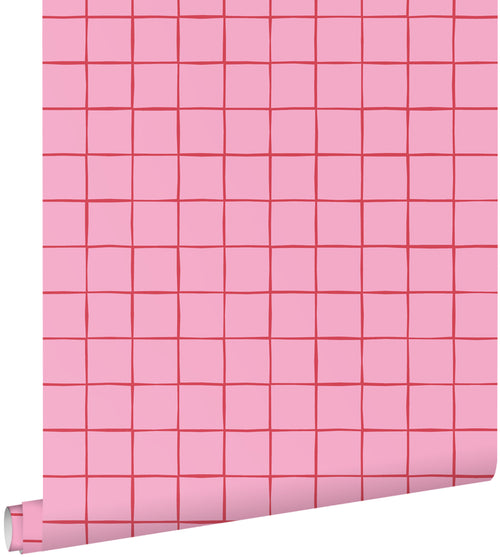 ESTAhome behang geblokt motief roze - 50 x 900 cm - 131597 - vtwonen shop