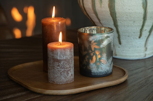 J-Line decoratie plateau - hout - bruin - large