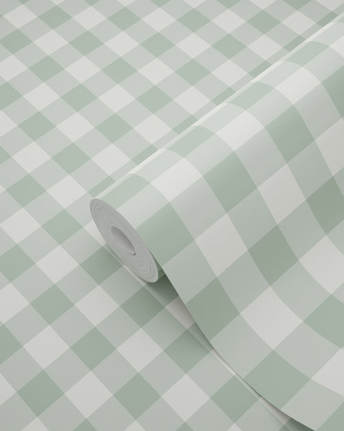 ESTAhome behang geblokt motief mintgroen - 50 x 900 cm - 132125