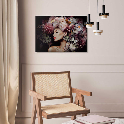 Reinders plexiglasschilderij Vrouw met bloemenhoed - 50x70cm