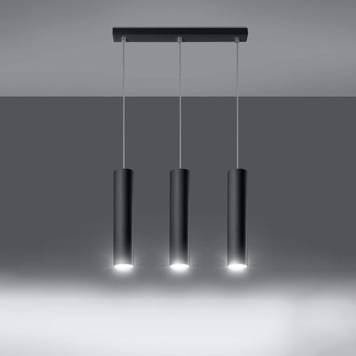 Sollux Lighting Hanglamp LAGOS 3L zwart - 45x6x90cm