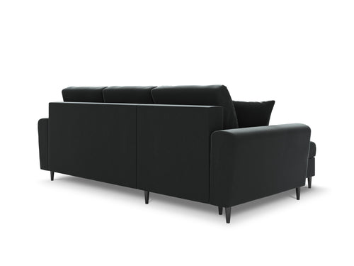 Cosmopolitan Design Omkeerbare converteerbare hoekbank met opbergdoos Kyoto 4-zits, flueel donkergrijs - 145x241x88cm