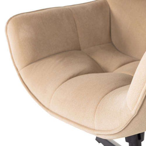 WOOOD draaifauteuil Wibo - Velvet - Mat Zand - 94x71x83