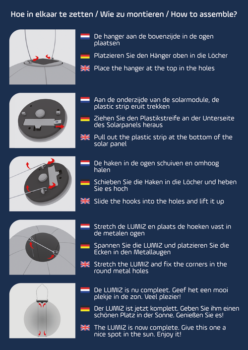 Lumiz solar lampion - versailles set - 3 stuks - vtwonen shop