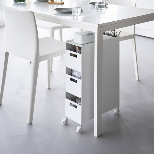 Yamazaki Tower Opbergmanden op wielen 3-laags - Wit - vtwonen shop