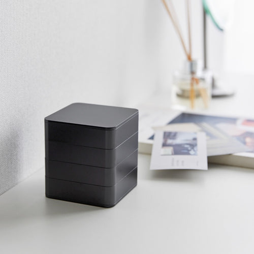 Yamazaki Sieradendoos Vierkant - 4 niveaus - Tower - Zwart