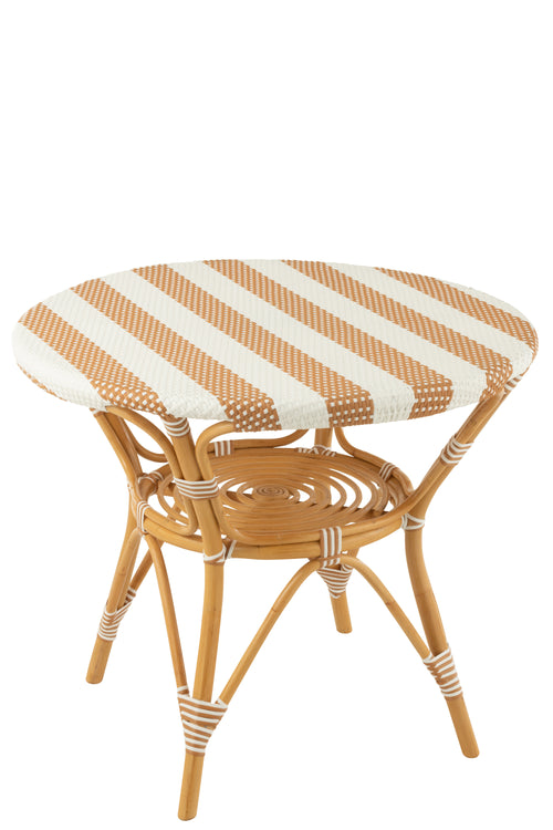 J-Line tafel Live - rotan/kunststof - naturel/wit