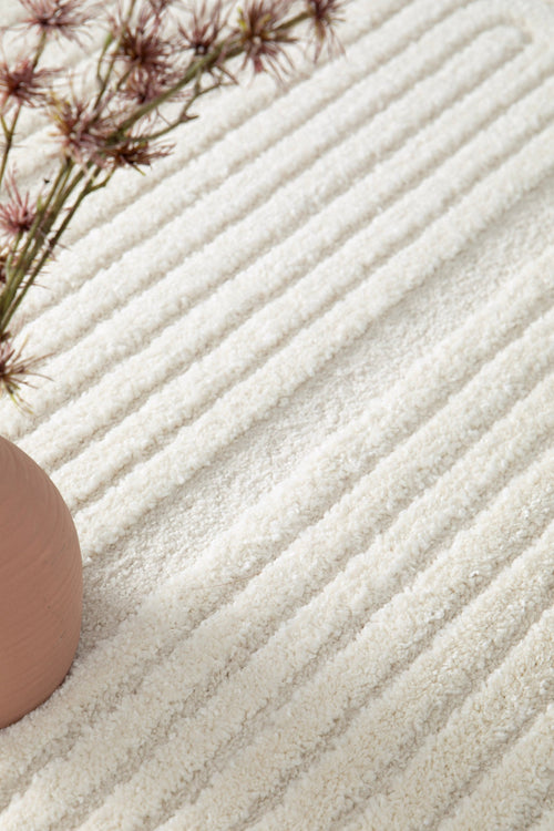 AFK Living vloerkleed Sinea - reliëfeffect - beige - 200 x 290 cm