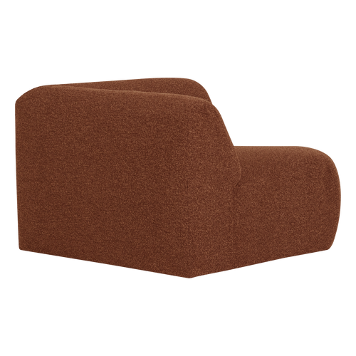 WOOOD hoekelement recht Mojo Base - Bouclé - Roestbruin Melange - 74x105x105