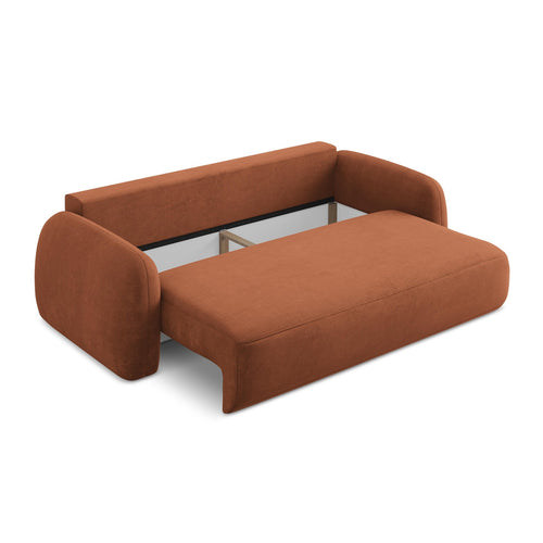 LaMiaSofa 3-zits slaapbank Amalfi - chenille stof - terracotta - 250x112x90