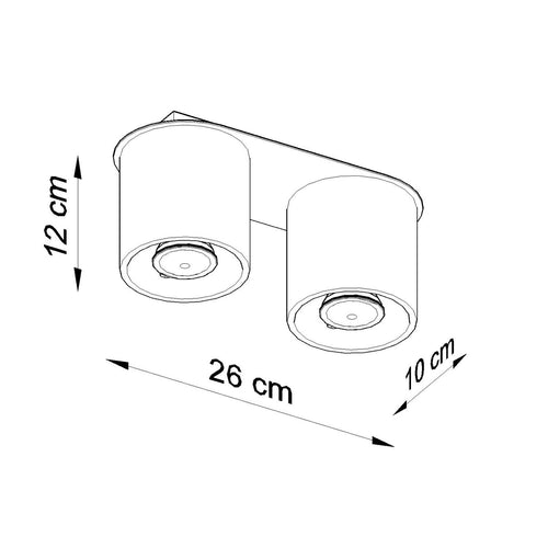 Sollux Lighting Plafondlamp ORBIS 2 beige - 26x10x12cm