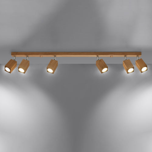 Sollux Lighting Plafondlamp KEKE 6 eik - 120x5x20cm