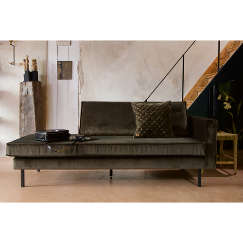 BePureHome daybed links Rodeo - Velvet - Green Hunter - 85x203x86 - vtwonen shop