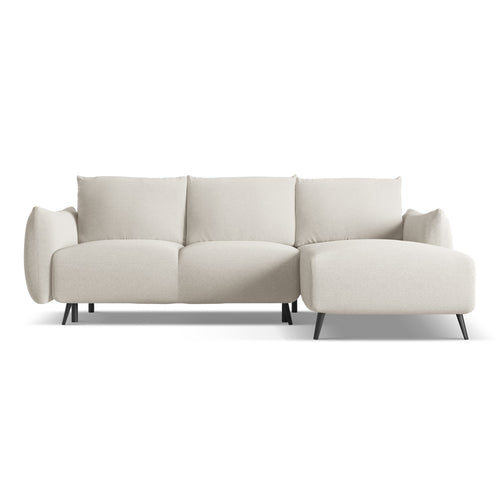 LaMiaSofa hoekbank rechts Genova - chenille stof - zilver - 242x162x86