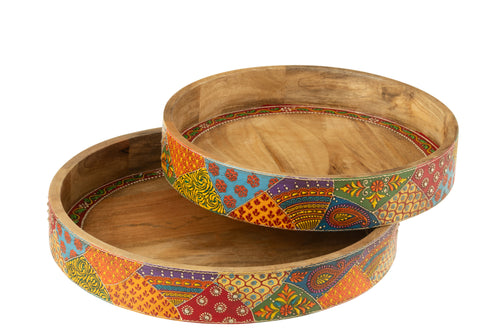 J-Line plateau 2 Handvaten - hout - mix - 2 stuks - vtwonen shop