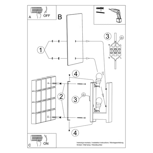 Sollux Lighting Wandlamp LAPPO wengé - 16x12x30,5cm
