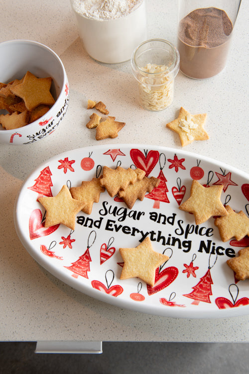 J-Line schaal Ovaal - keramiek - rood