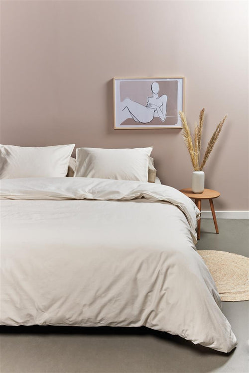 Ambiante Cotton Uni dekbedovertrek - Effen - Lits-Jumeaux XL - 260x200/220 - Gebroken wit - vtwonen shop