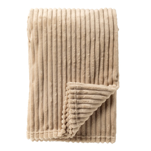 MARTHY - plaid 140x180 cm - ribfluweel - gerecycled - Pumice Stone - beige