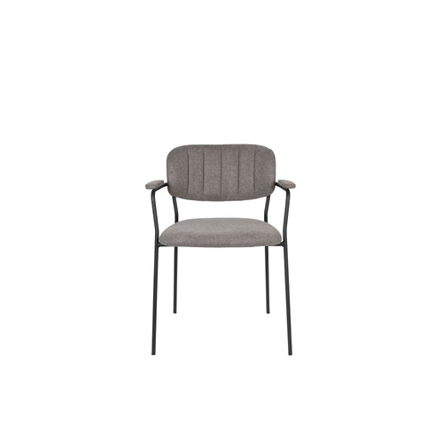Housecraft Living Jolien Eetkamerstoelen armleuning Zwart/Grijs - Set van 2 - vtwonen shop