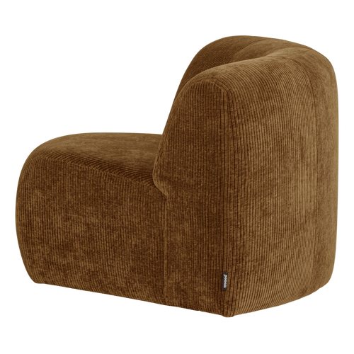 WOOOD hoekelement rond Mojo Base - Ribstof - Honinggeel - 74x110x110