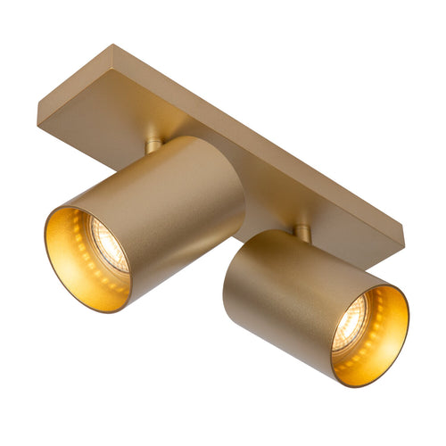 Atmooz plafondlamp Nuo 2 - goud - goud binnenin - 28 x 13 x H 12 cm - GU10