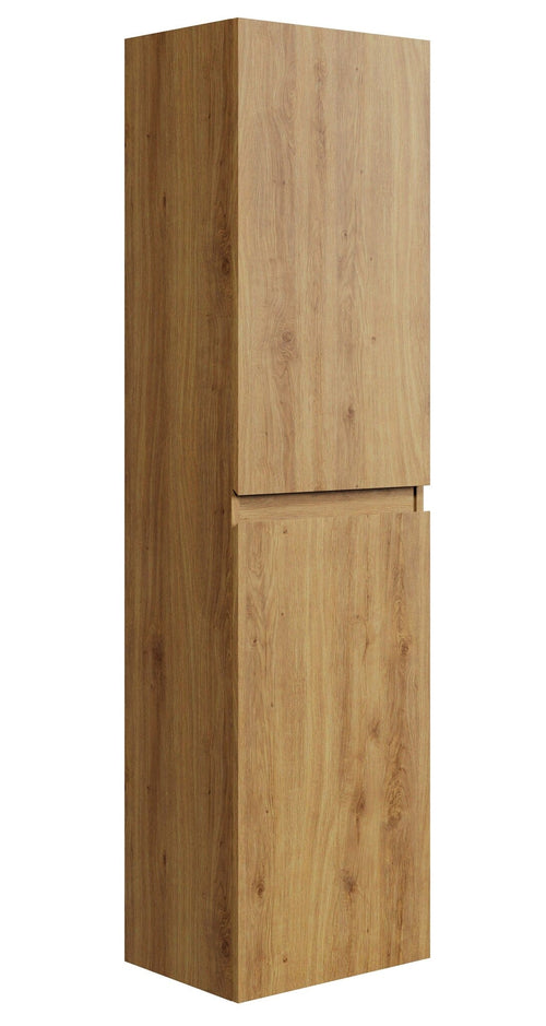 Badplaats Badkamerkast Angela 40 x 35 x 170 cm – Eiken – Hangende Kolomkast met 2 Deuren