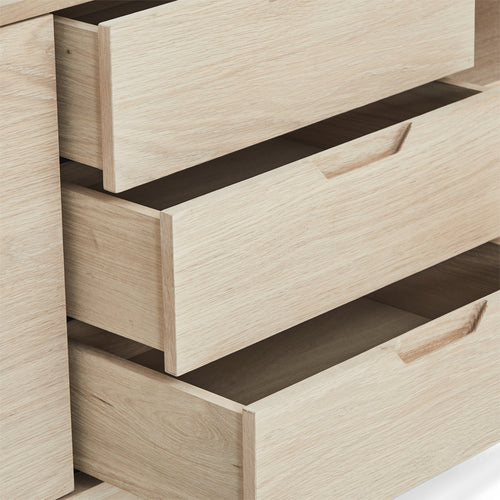 Furnhouse 3-deurs dressoir Nyborg - Witte olie - MDF, Eikenfineer - 45x180x75