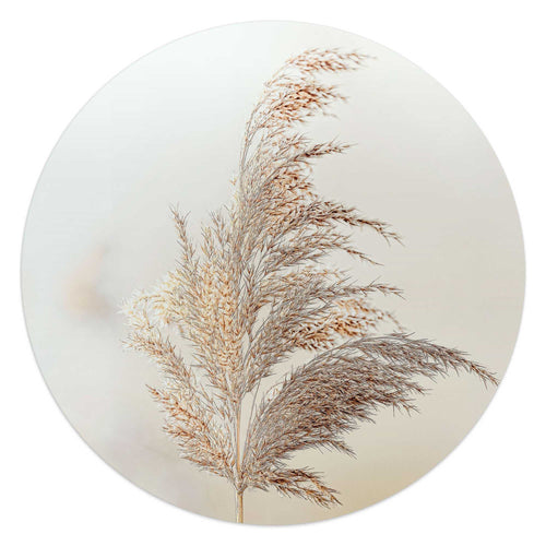 Reinders Pluim in de wind glasschilderij -  beige - kantoor - Ø 50cm