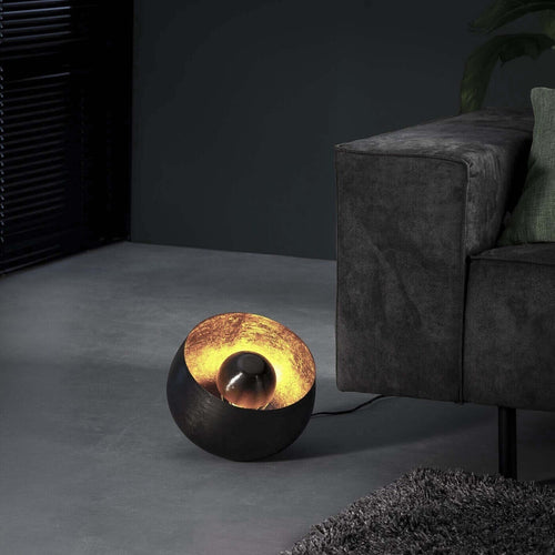 Giga Meubel Tafellamp Basket - Zwart Metaal - 1-Lichts - 28x28x26cm