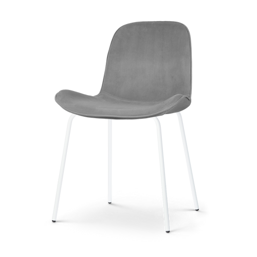 Nolon Nora-Fé Eetkamerstoel Grijs - Velvet - Wit Onderstel - vtwonen shop