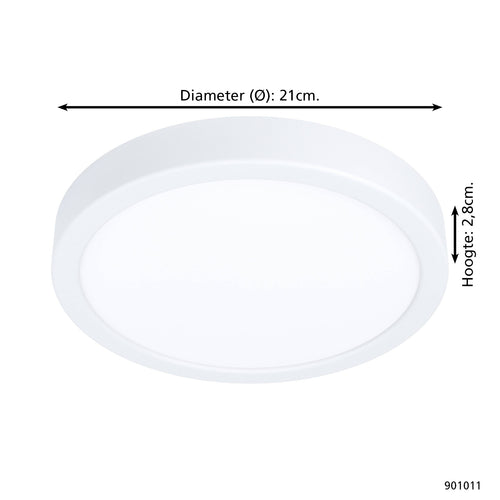 EGLO opbouwlamp Fueva 5 - led - ø 21 cm - wit - bewegingssensor