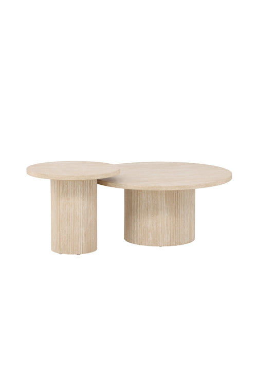 Rebellenclub  Junon Salontafel - ø80 cm - Travertin