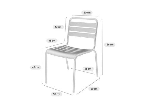 MaximaVida metalen tuinstoel Max XXL muisgrijs - doos per 2 stuks - vtwonen shop