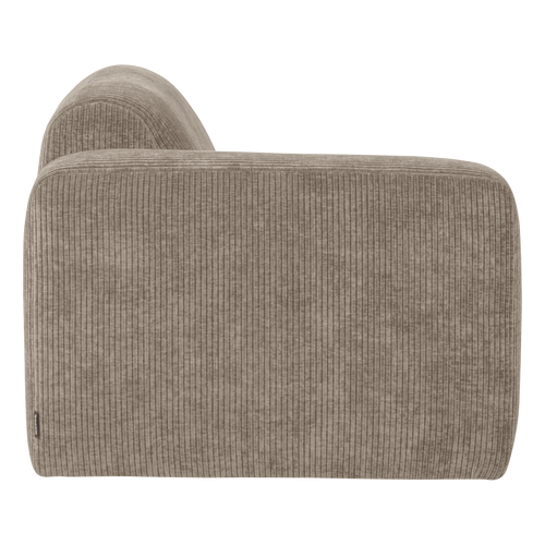 WOOOD 1-zits bank arm links Mojo Base - Ribstof - Donkerzand - 74x105x97