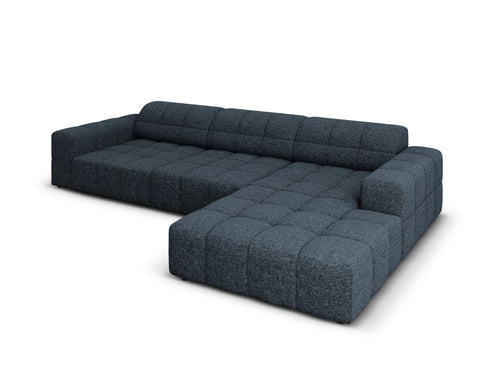 Cosmopolitan Design rechter hoekbank Chicago 4-zits, chenille koningsblauw - 167x294x78cm
