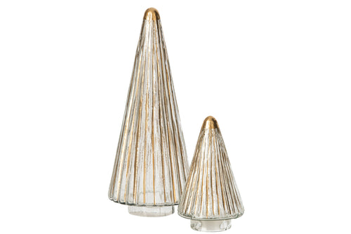 J-Line Kerstboom - glas - goud/transparant - large